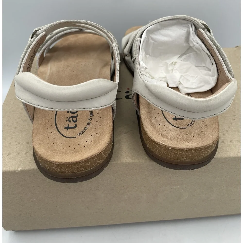 Taos Footwear Women's Leather Sandals Grand Z Off White 6M New In Box Comfort